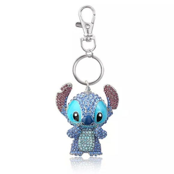 🔹️ Disney🔹️ Stitch Pave 3D Bling Keychain - Bag Charm Key accessory🔹️💙 - Picture 1 of 7